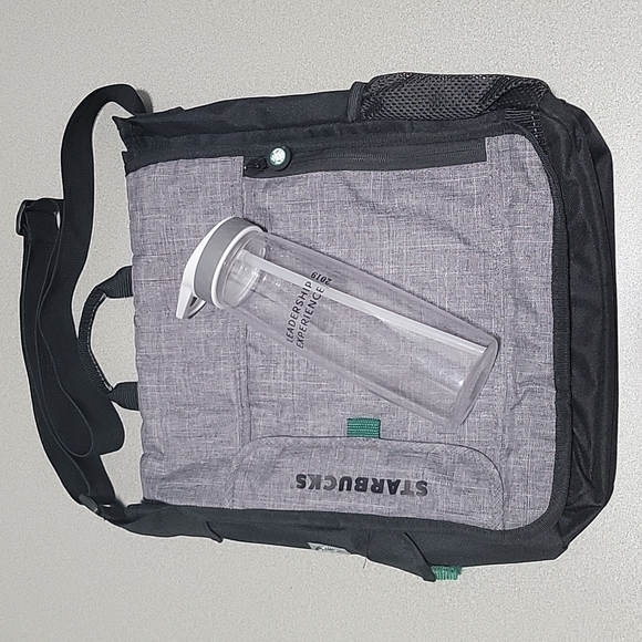 Starbucks Bags Starbucks Messenger 5 Laptop Bag Water Bottle Poshmark